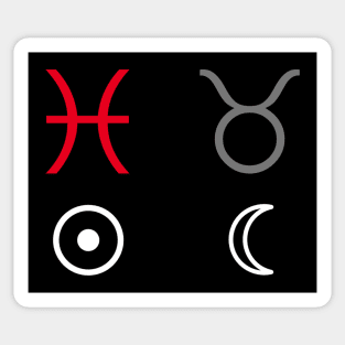 Pisces Sun Taurus Moon Zodiac Sign Sticker